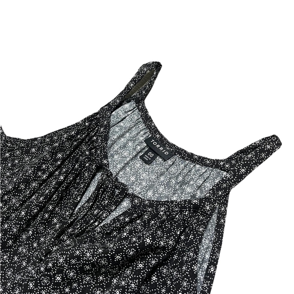 Torrid Multi Color Border Print Challis Cold Shou… - image 3